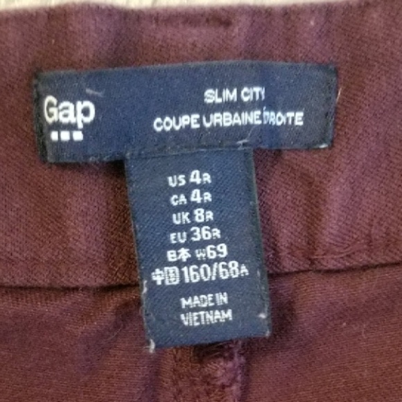 GAP - Slim City Plum Work Pants Trousers - Picture 4 of 5